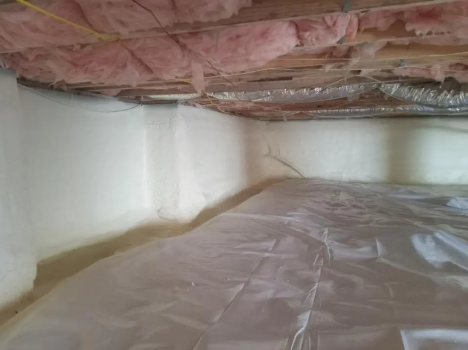 Crawl space encapsulation with closed-cell spray foam for Spray Foam Roofing in Burke Centre